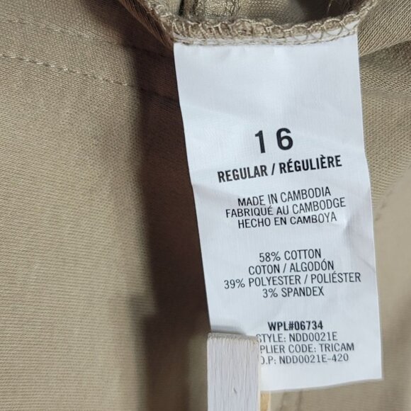 Nautica School Uniform Jeggings Khaki SZ 16 Pants Flat Front Pull On Pockets NWT - Picture 7 of 7